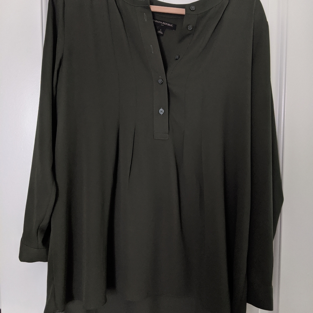 Dark Green banana republic blouse